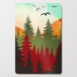 Morning sunchine over the waking forest Cutting Board