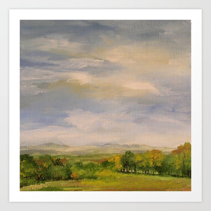 Scenic Autumn Late Afternoon In Vermont Nature Art Landscape Oil