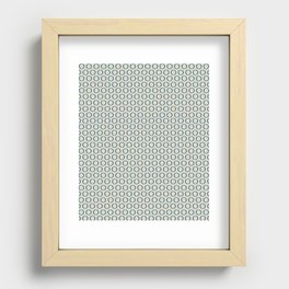 Inky Dots Minimalist Pattern in Beige and Boho Blue Recessed Framed Print