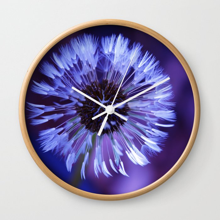 Violet Dandelion Wall Clock