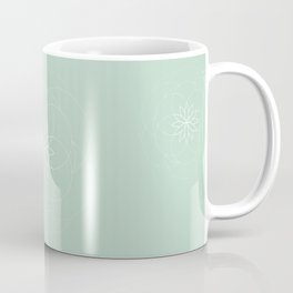 Minimalist Sacred Geometric Succulent Flower in Pastel Mint Color Coffee Mug