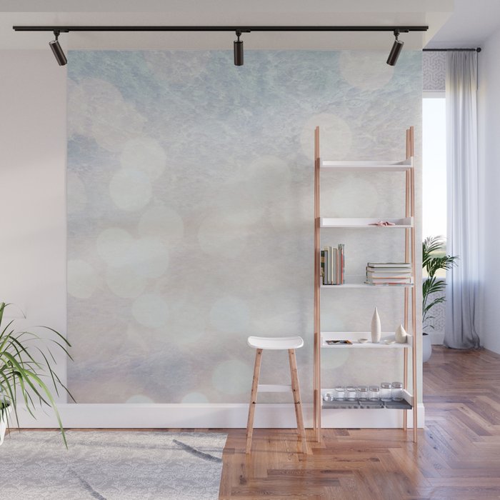 bokeh muted pink and blue renewing Wall Mural