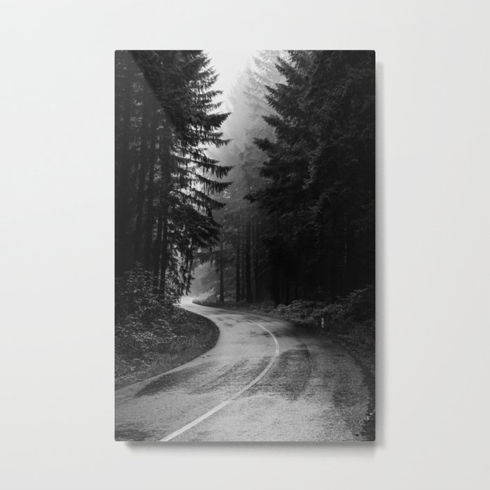 The Dark Path (Black and White) Metal Print