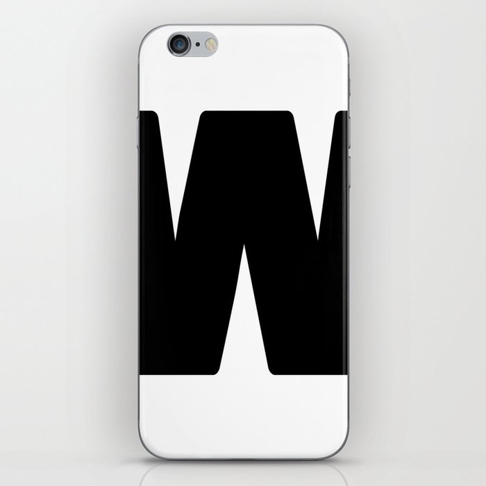 W (Black & White Letter) iPhone Skin