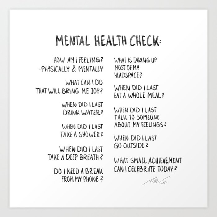 Mental health check_02 Art Print