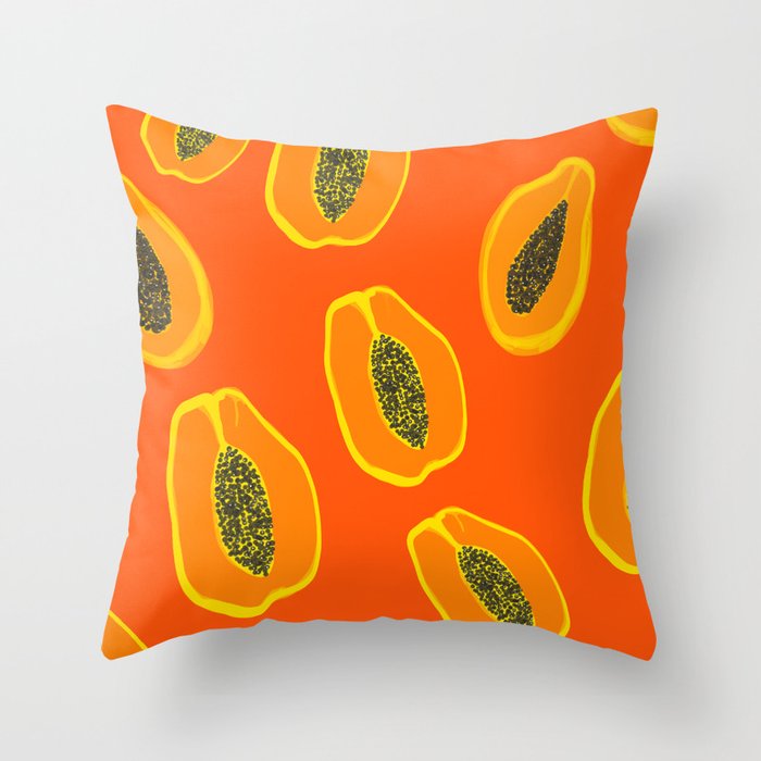 Sarah - papaya Throw Pillow