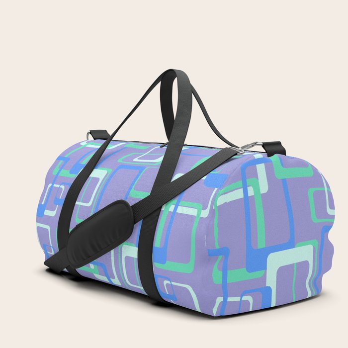 Retro rectangles in pastel Duffle Bag by Cynthia Haller Society6