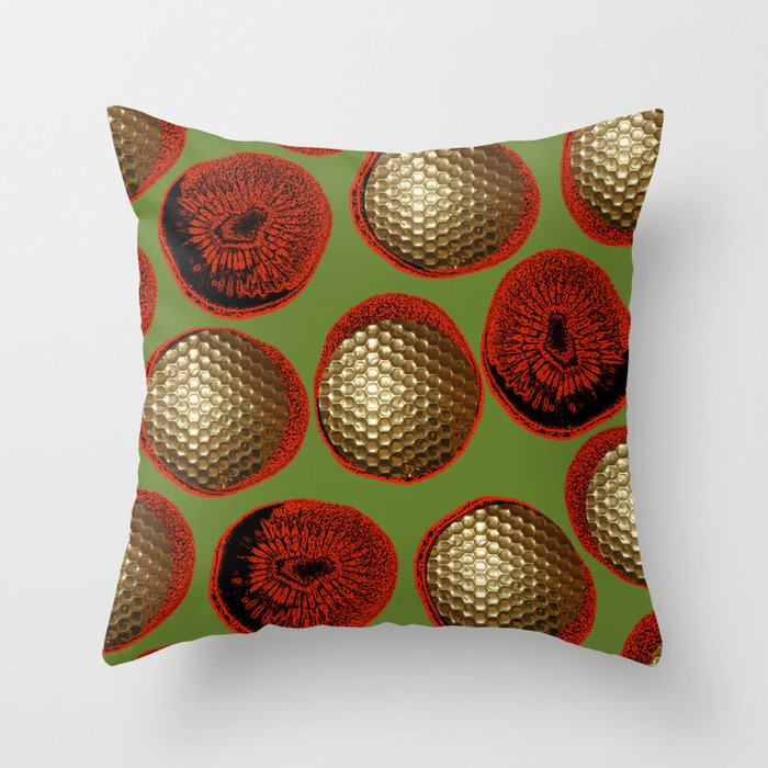 RED GREEN GOLD Throw Pillow by Michelito Society6