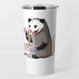 Opossum Eats Ramen Noodles Travel Mug