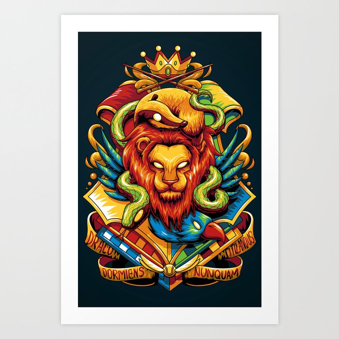 Harry Potter Hogwarts Houses Art Print By Anggatantama Society6