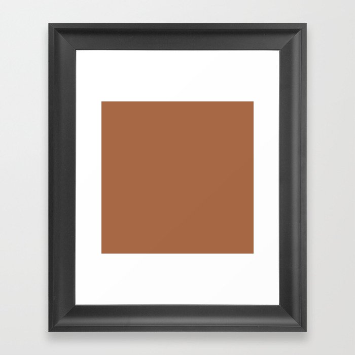 MAPLE GLAZE brown solid color Framed Art Print