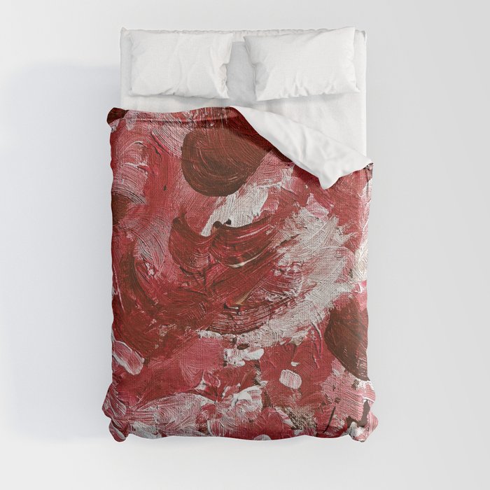 Welcome Home in Ruby Red Duvet Cover