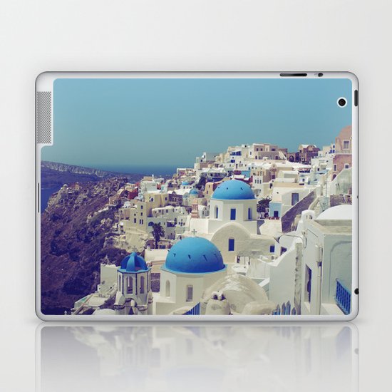 Blue Domes II, Oia, Santorini, Greece Laptop & iPad Skin