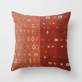 Traditional Moroccan Berber Design Rug Throw Pillow