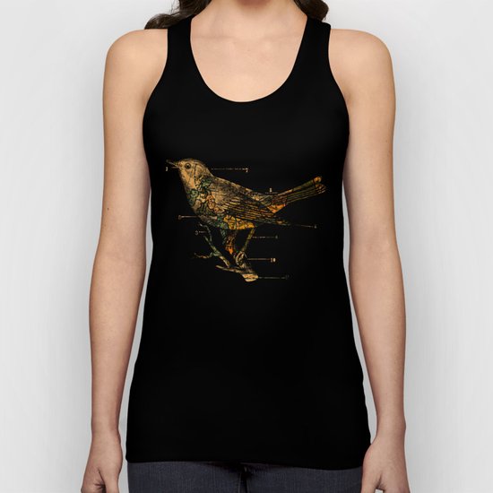 Migration - Vintage Map Wanderlust Bird Unisex Tank Top