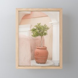 Pink Pastels in Positano, Italy | Green Plant Botanical Art Print | Boho Architecture Travel Photography Framed Mini Art Print