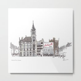 Librairie Moliere, Charleroi Metal Print | Drawing, Ink Pen, Sketch, Belgium, Charleroi, Curated, Watercolour 
