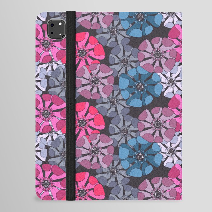 pink and gray poppy floral arrangements iPad Folio Case