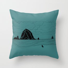 Haystack Humpback on turquoise  Throw Pillow