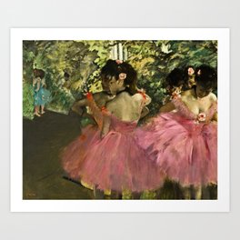 Edgar Degas  -  Dancers In Pink Art Print