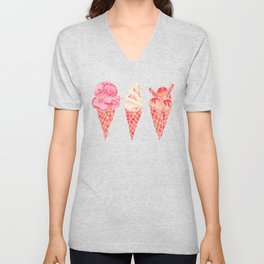 Ice Cream Cones – Pink & Peach Palette V Neck T Shirt