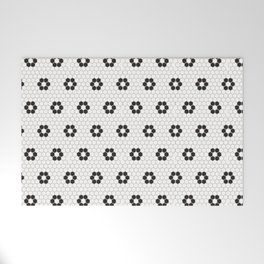 Tiles of Penang - Black and white Welcome Mat