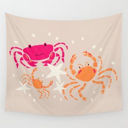 CRABS WALKING ON THE BEACH - sand Wall Tapestry