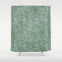 Art Deco, Decorative Leaf Pattern Shower Curtain