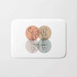 contemporary neutral color flowers with hairs design Bath Mat