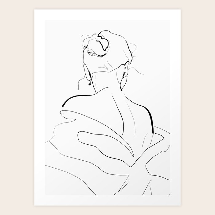 Download Woman Line Art Art Print By Dada22 Society6