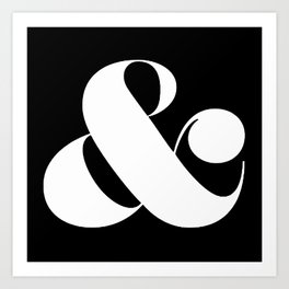 Classic Black & White ampersand Art Print
