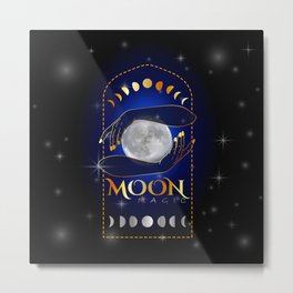 Witch Hands holding the full moon performing a magic healing ritual	 Metal Print