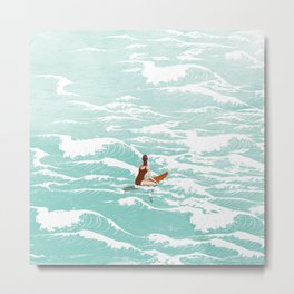 Out on the waves Metal Print
