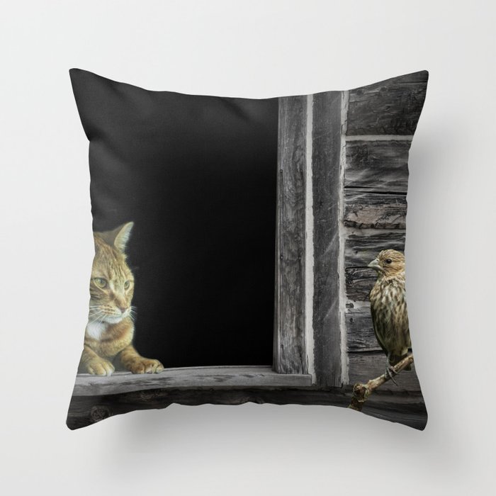 The Eyes are on the Sparrow Throw Pillow