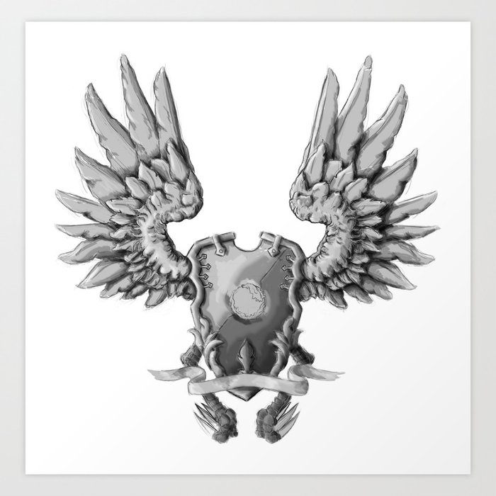 FF14 - Chocobo / materia coat of arms Art Print
