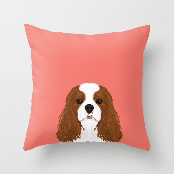 Bode - King Charles Spaniel customizable pet art for dog lovers  Throw Pillow