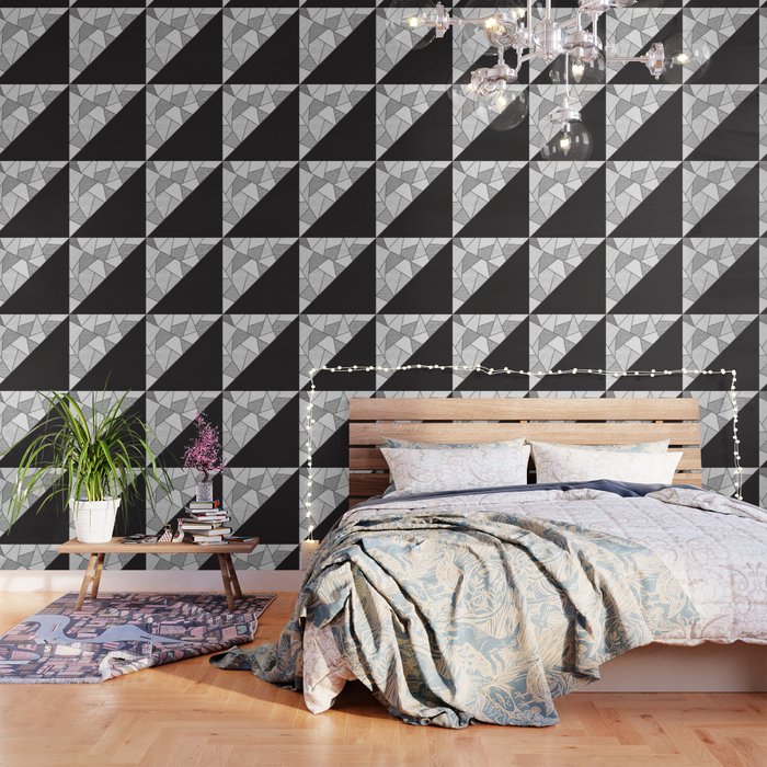 Black and white patches Wallpaper by Michalina Design | Society6