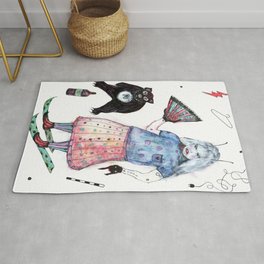 L'Eventail de Roberta Rug | Painting, Collage, Mixed Media, Illustration 