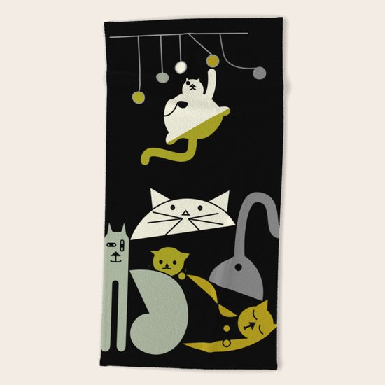 Cats playing Beach Towel