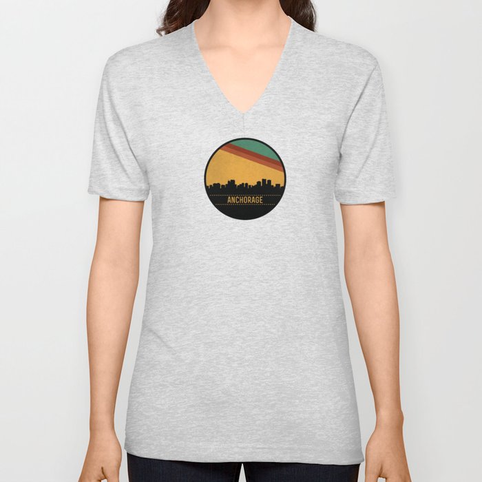 Anchorage Skyline V Neck T Shirt