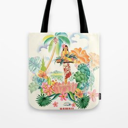 Vintage Hawaiian Travel Poster Tote Bag