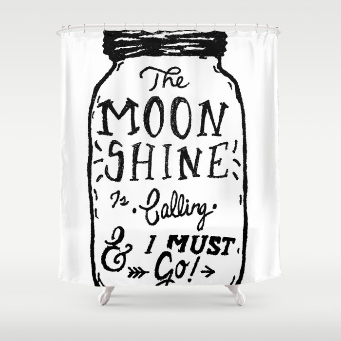 Moonshine (white) Shower Curtain