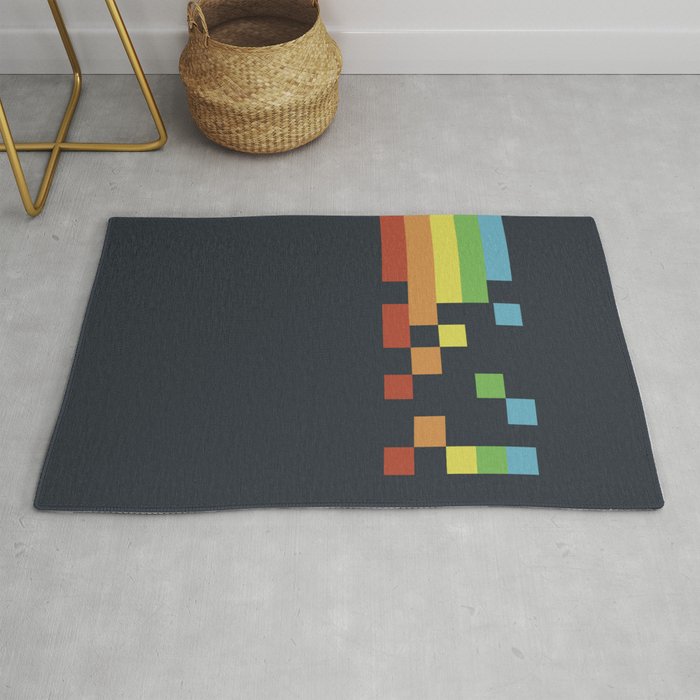 1980s Colorful Vintage Bitmap Pixel Rug By Imagepixel Society6