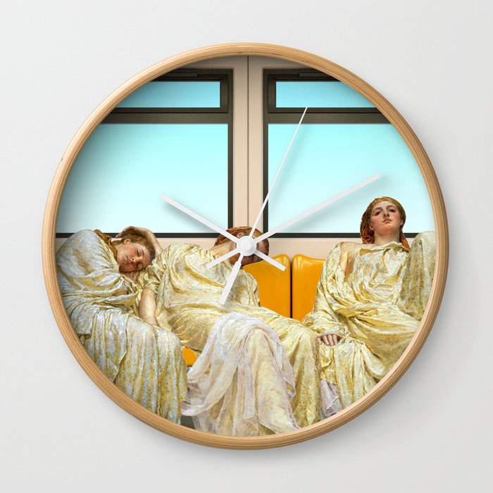 Dreamers on the subway Wall Clock
