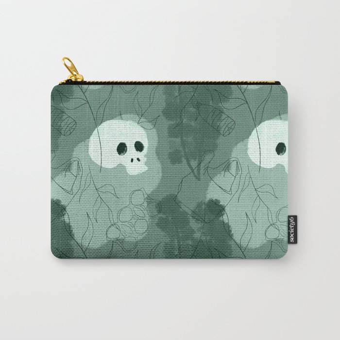 Blue green Plastic Ocean with Skull Carry-All Pouch