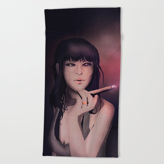 Smokey Woman Beach Towel