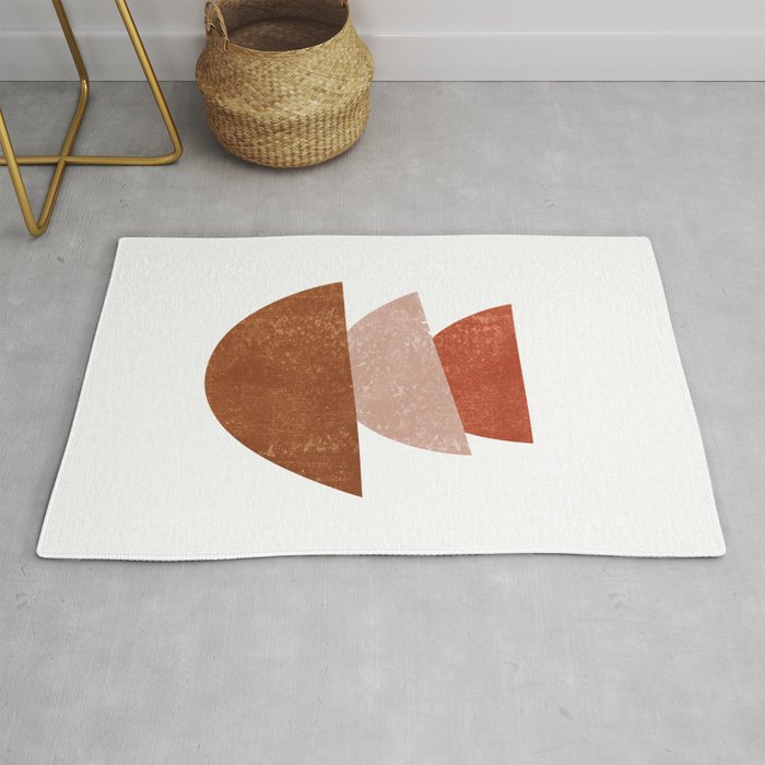 Abstract Bowls 2 - Terracotta Abstract - Modern, Minimal, Contemporary Print - Brown, Beige Rug