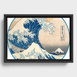 The Great Wave - Under the Wave off Kanagawa - Katsushika Hokusai - Edo period (1615–1868) Framed Canvas
