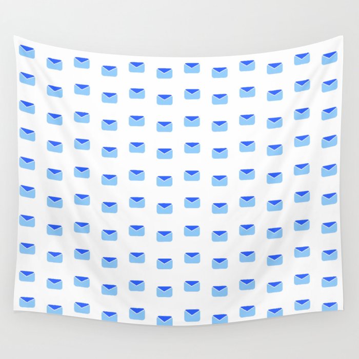 Envelope and mail 2- blue Wall Tapestry