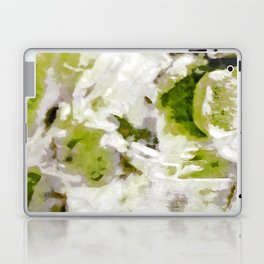 Innocent: a lime green and white abstract Laptop Skin
